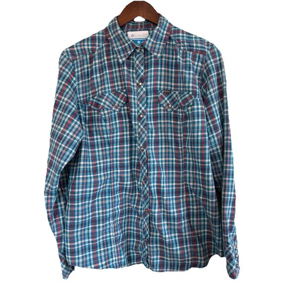 Columbia Snowy Nook Shirt Women’s XL Pink Long Sleeve Flannel Pearl Snap Western - Picture 3 of 15